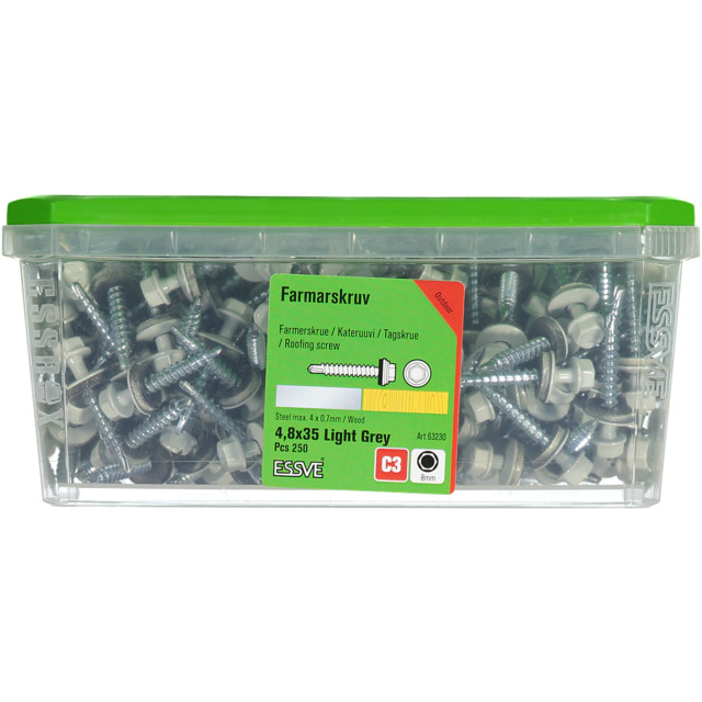 FARMARSKRUV 4,8X35 LJUSGRÅ 250ST                 441302