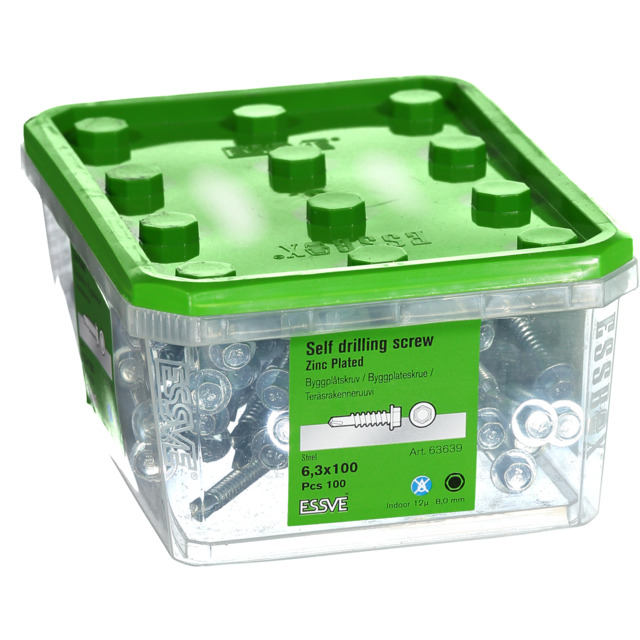 BYGGPLÅTSSKRUV 6,3X100 FZB 100ST                 441202