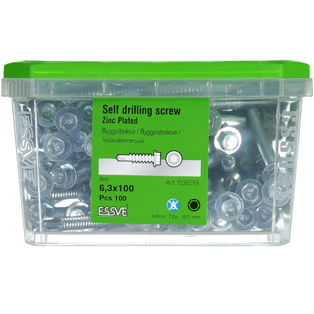 BYGGPLÅTSSKRUV 6,3X100 FZB 100ST                 441202