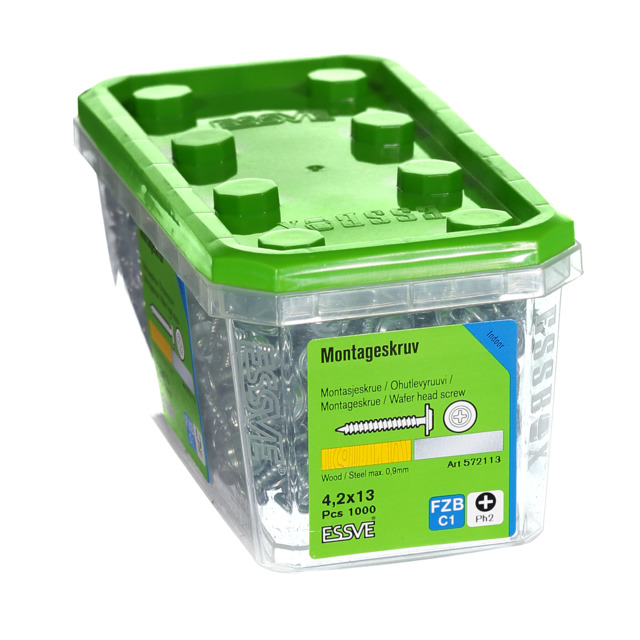 MONTAGESKRUV 4,2X13 TRÄ/STÅL 1000ST FZ             406508