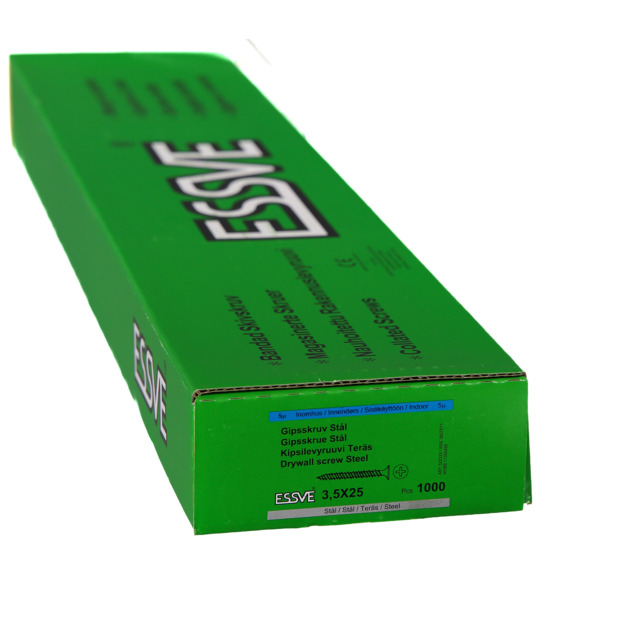 BANDAD GIPSSKRUV 3,5X25 STÅL 1000ST FZB PH2        406902