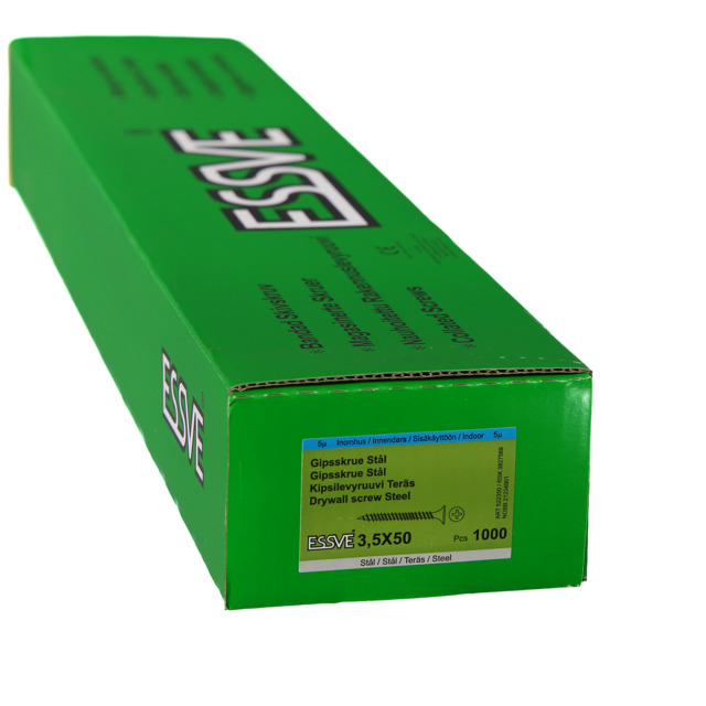 BANDAD GIPSSKRUV 3,5X50 STÅL 1000ST FZB PH2        406902 | Beijerbygg Byggmaterial