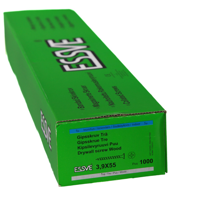 BANDAD GIPSSKRUV 3,9X55 TRÄ 1000ST FZB PH2         406903 | Beijerbygg Byggmaterial