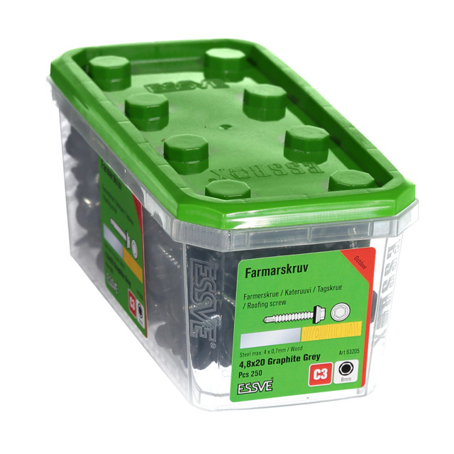 FARMARSKRUV 4,8X20 GRÅ 250ST             (6) 441302