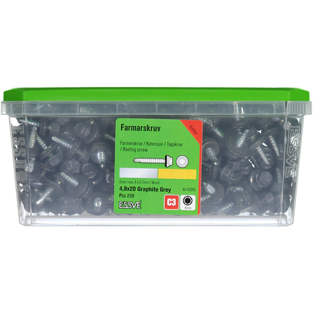 FARMARSKRUV 4,8X20 GRÅ 250ST             (6) 441302