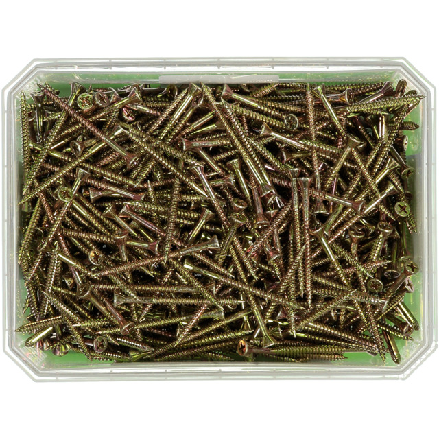 SPÅN&BOARDSKRUV PH2 3,9X55 GUL KROM FÖR STÅLREGEL 500ST