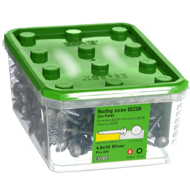 FARMARSKRUV 4,8X35 FZB DECOR TX25 SILVER 250ST