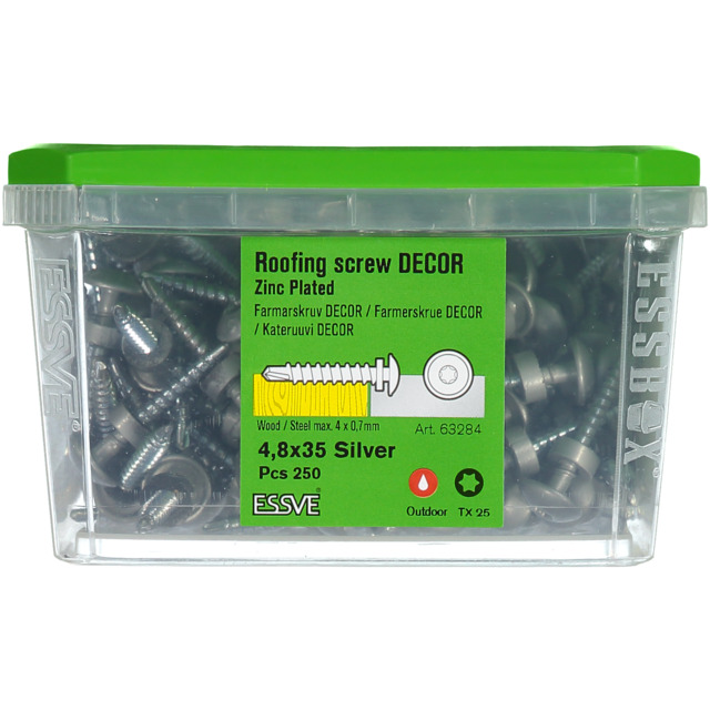 FARMARSKRUV 4,8X35 FZB DECOR TX25 SILVER 250ST