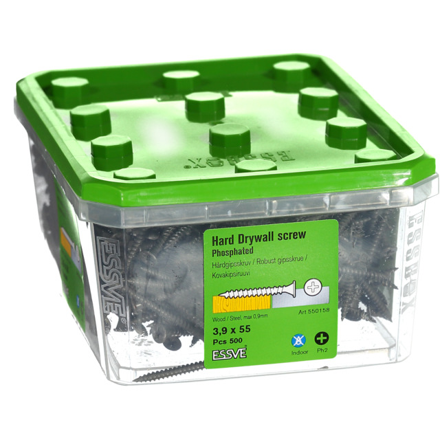 HÅRDGIPSSKRUV FÖR TRÄ/ STÅLREGEL PH2 FOS 3,9X55