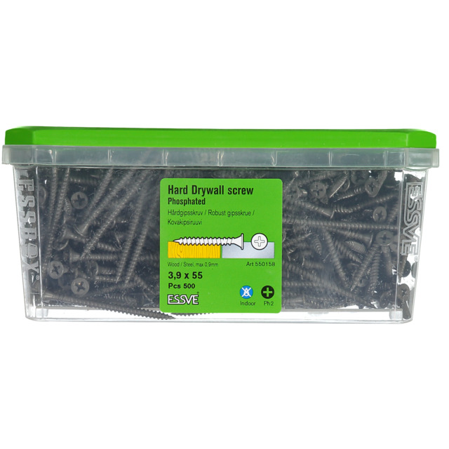 HÅRDGIPSSKRUV FÖR TRÄ/ STÅLREGEL PH2 FOS 3,9X55