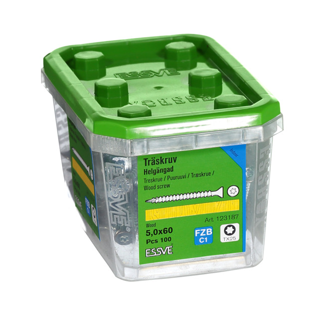 TRÄSKRUV HG FS FZB 5X60 100ST