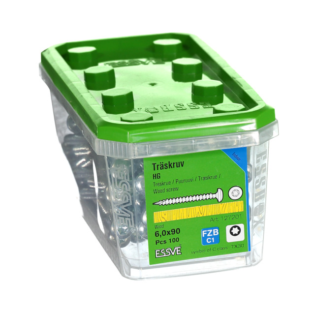TRÄSKRUV KULLRIGT HUVUD TX30 HELGÄNGAD FZB 6X90MM 100ST