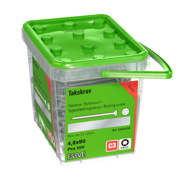 TAKSKRUV MED BORRSPETS TX25 SILVER SENTRI 4,8X90MM 500ST | Beijerbygg Byggmaterial