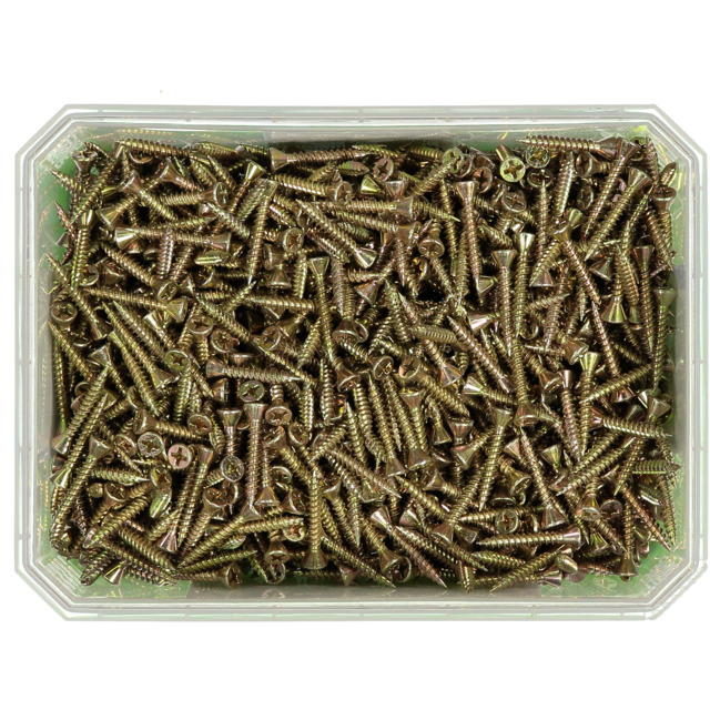 SPÅN&BOARDSKRUV PH2 3,9X28 GUL KROM 1000ST
