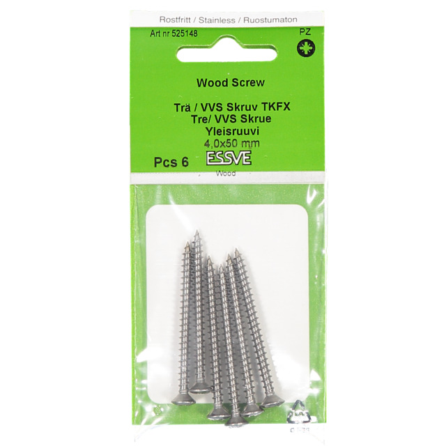 VVS-SKRUV TKFX A2 POL 4,0X50MM 5ST               (5) 2105800