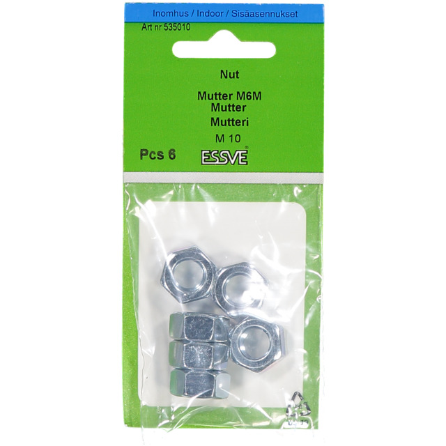 MUTTER M6M FZB M10 4ST                   2105800 | Beijerbygg Byggmaterial