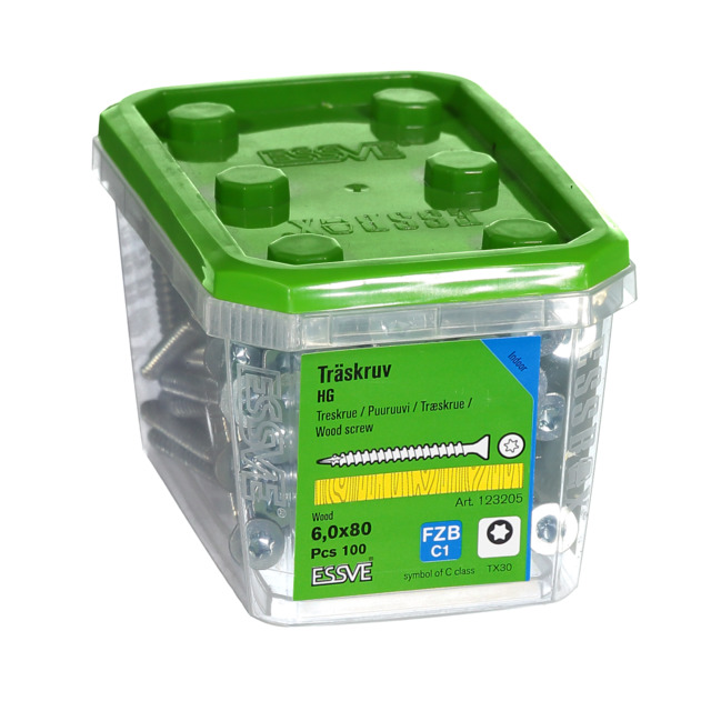 TRÄSKRUV HG FS FZB 6X80 100ST
