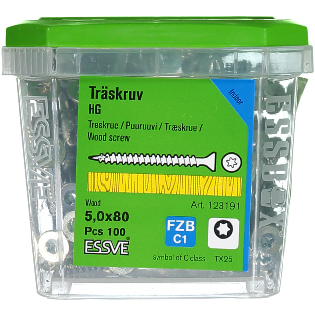 TRÄSKRUV HG FS FZB 5X80 100ST