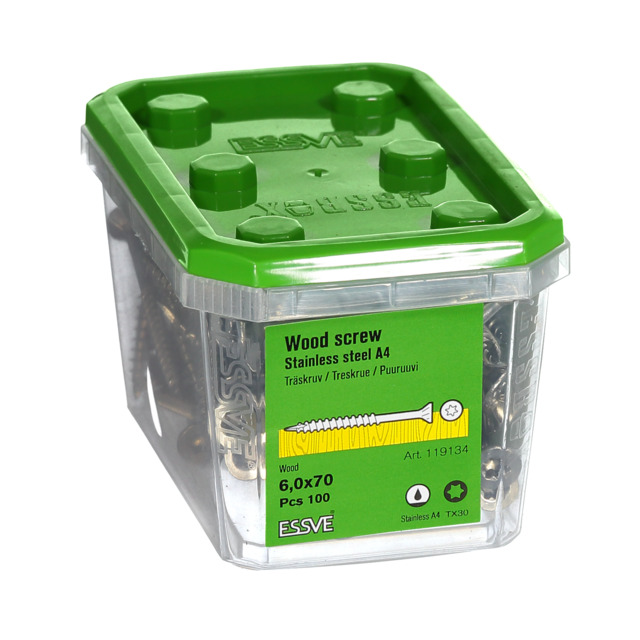 TRÄSKRUV FS TX30 A4 6X70MM FIBERCUT 100ST