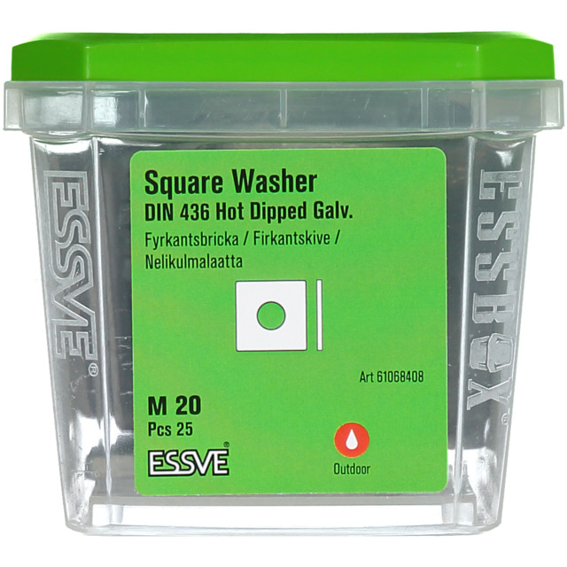 BRICKA S4B VFZ M20 25ST FYRKANTSBRICKA