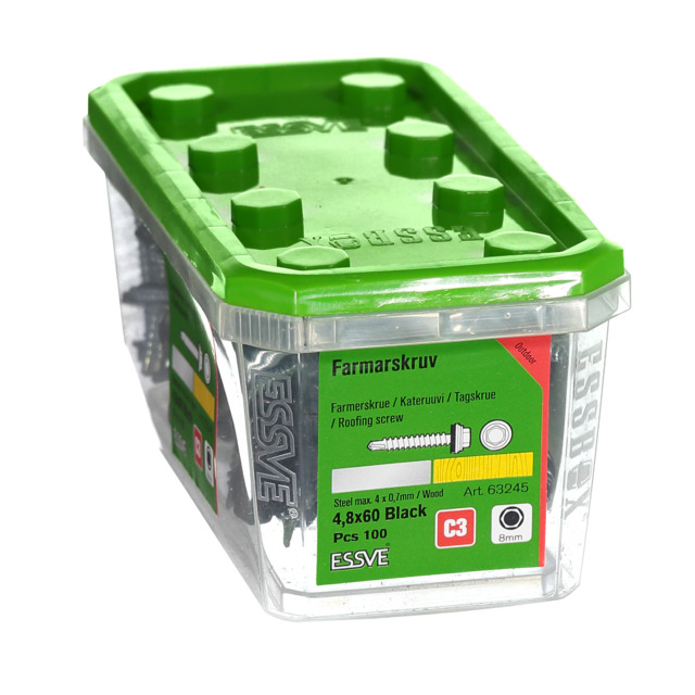 FARMARSKRUV 4,8X60 SV 9011 100ST                 441302