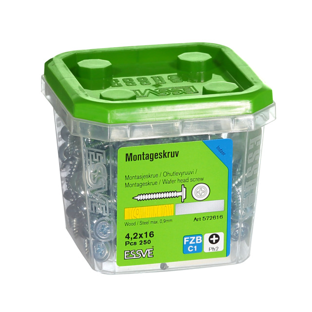 MONTAGESKRUV SH 4,2X16 FZB 250ST TRÄ/STÅL  (6) 406511