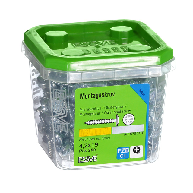 MONTAGESKRUV SH 4,2X19 FZB 250ST TRÄ/STÅL  (6) 406511