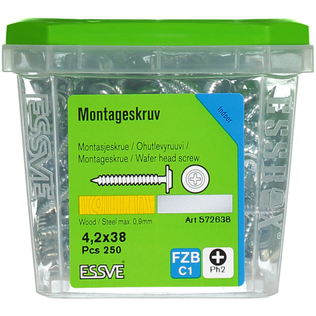 MONTAGESKRUV SH 4,2X38 STÅL 250ST FZB         (6) 406511