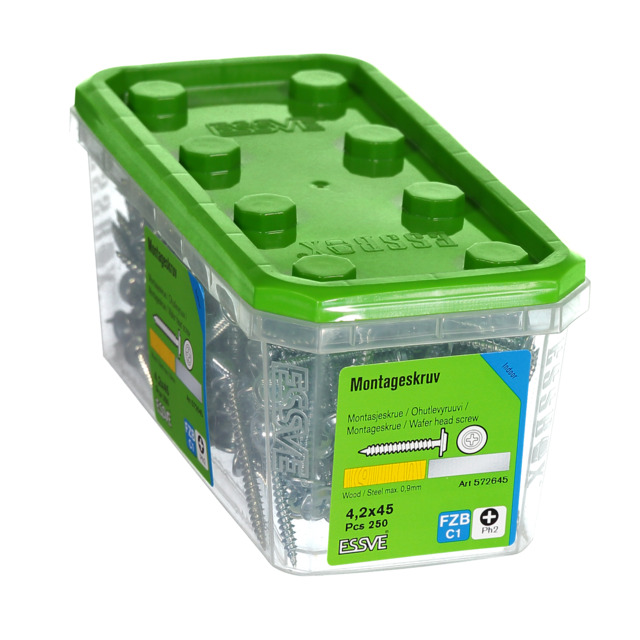 MONTAGESKRUV SH 4,2X45 FZB 250ST TRÄ/STÅL  (6) 406511
