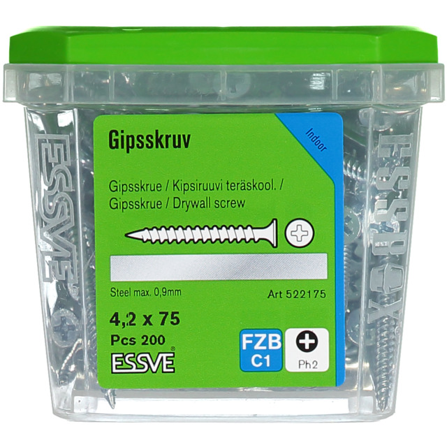 GIPSSKRUV FZB 4,2X75 200P STÅL              (6)