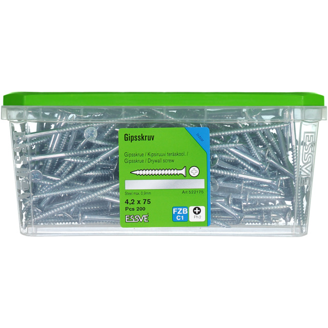 GIPSSKRUV FZB 4,2X75 200P STÅL              (6)