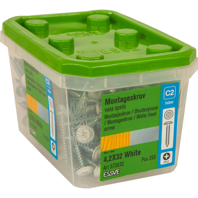 MONTAGESKRUV SH 4,2X32 VIT 250ST FZB         (6) 406511