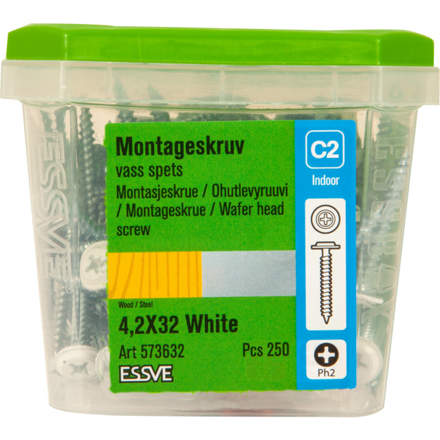 MONTAGESKRUV SH 4,2X32 VIT 250ST FZB         (6) 406511