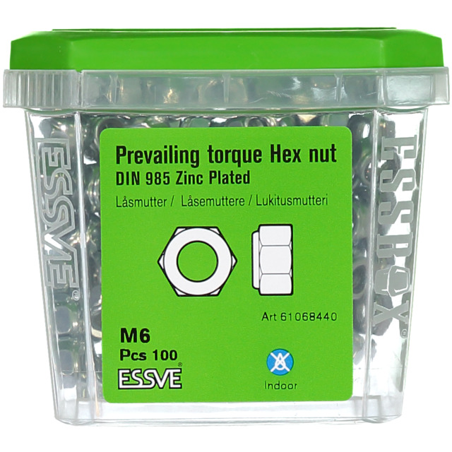 LÅSMUTTER LÅG D985 FZB M6 100ST