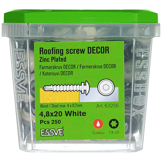 FARMARSKRUV 4,8X20 VIT DECOR TX25  250ST