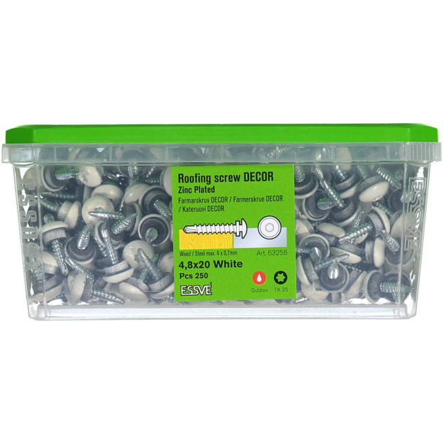 FARMARSKRUV 4,8X20 VIT DECOR TX25  250ST