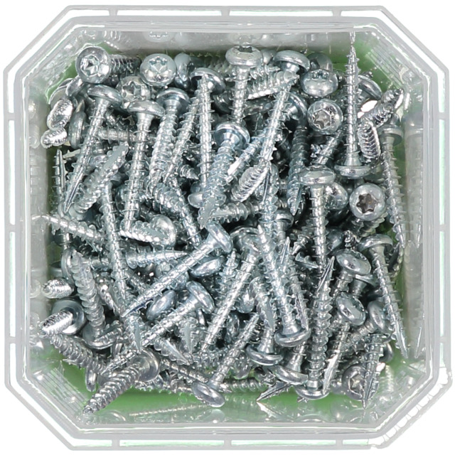 Alternativ bild 0 för 4,0X25/25 spånskivskruv med panhuvud TX20 elektrogalvaniserad - (200 st.)