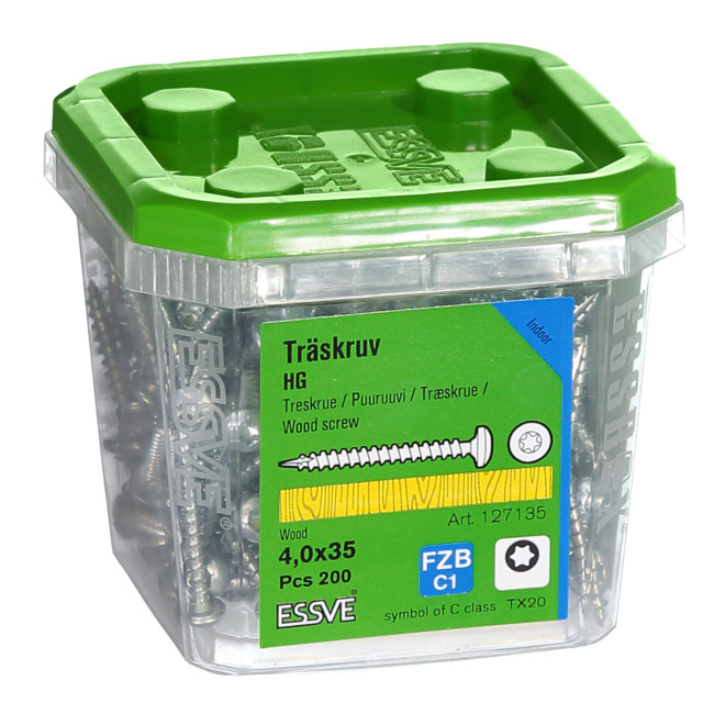 TRÄSKRUV KULLRIGT HUVUD TX20 HELGÄNGAD FZB 4X35MM 200ST