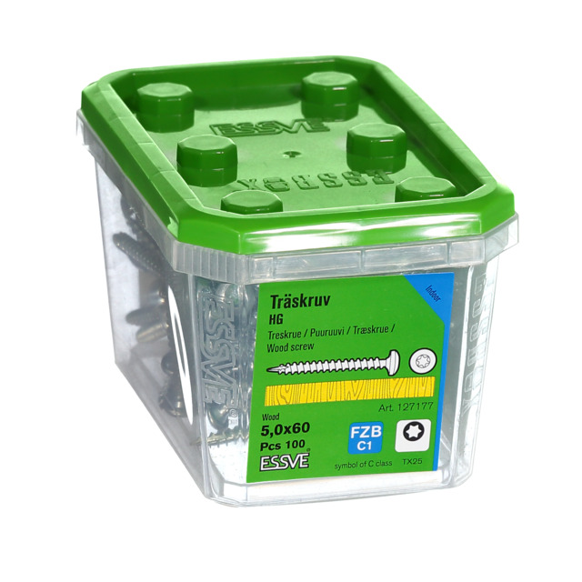 TRÄSKRUV TRTH TX25 HG 5,0X60 FZB 100ST