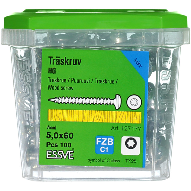 TRÄSKRUV TRTH TX25 HG 5,0X60 FZB 100ST