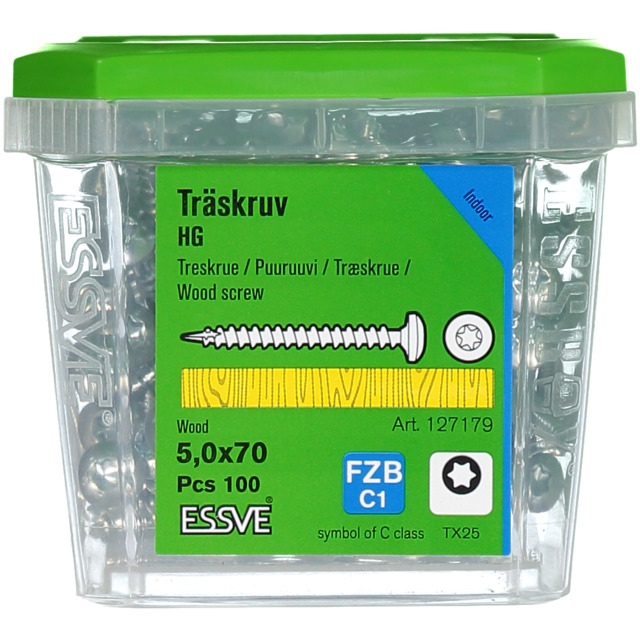 TRÄSKRUV TRTH TX25 HG 5,0X70 FXB 100ST