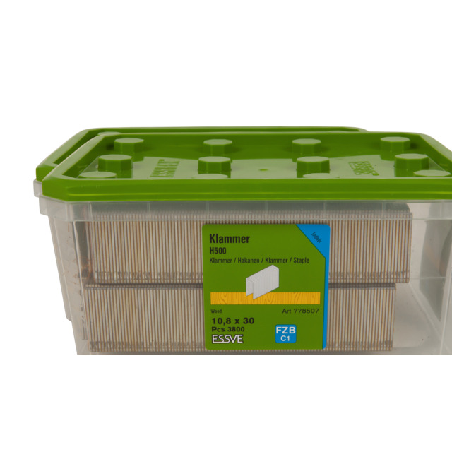 KLAMMER H500 RYGG 10,8 X BEN 30MM TRÅD FZB 1X1,2MM | Beijerbygg Byggmaterial