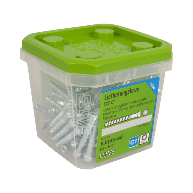 LISTBETONGSKRUV ECS-CY BLANKFÖRZINKAD 5,0(4)X40