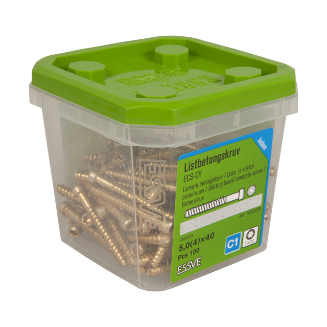 LISTBETONGSKRUV ECS-CY GULFÖRZINKAD 5,0(4)X40