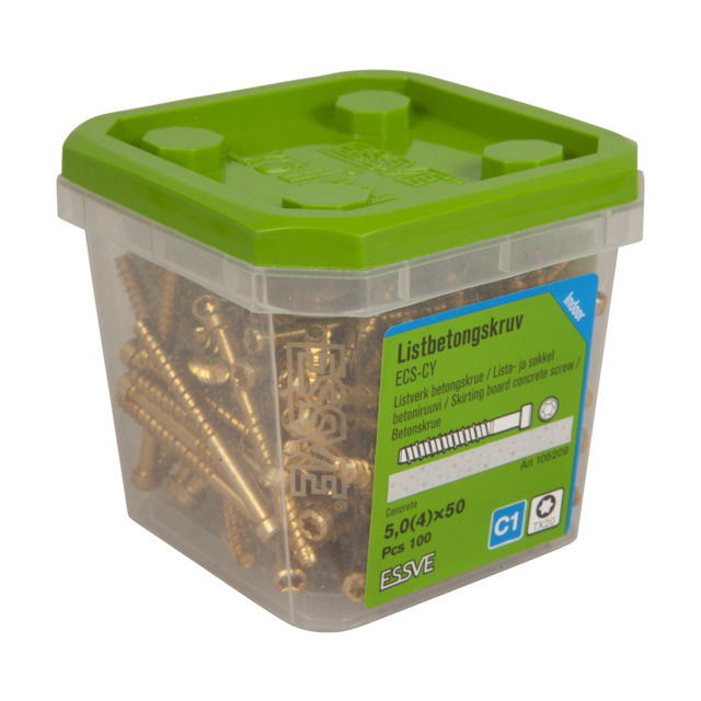LISTBETONGSKRUV ECS-CY GULFÖRZINKAD 5,0(4)X50