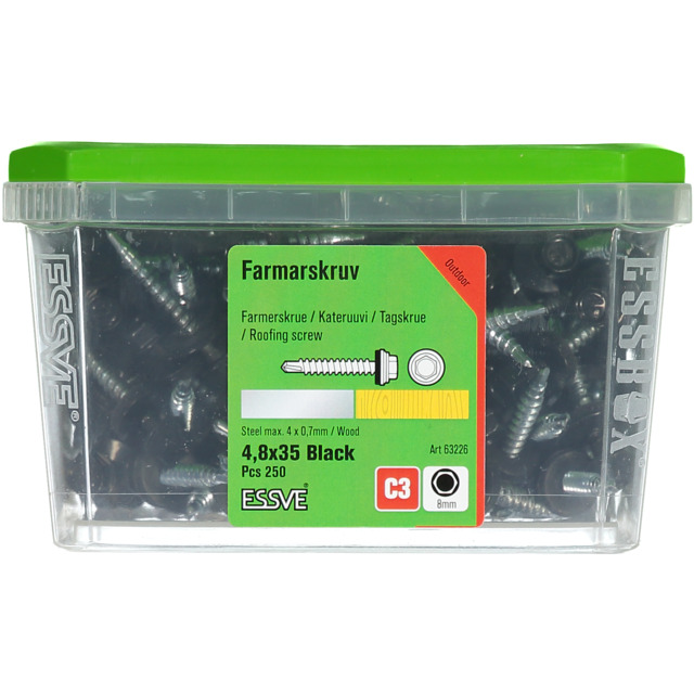 FARMARSKRUV 4,8X35 SVART 250ST                 441302