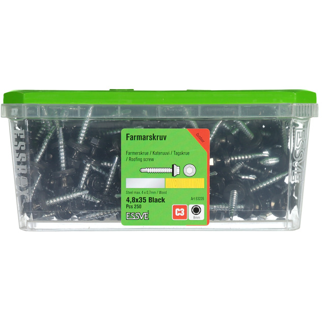 FARMARSKRUV 4,8X35 SVART 250ST                 441302
