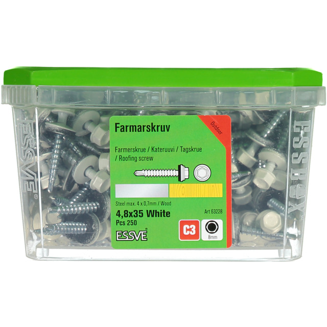 FARMARSKRUV 4,8X35 VIT 250ST                 441302