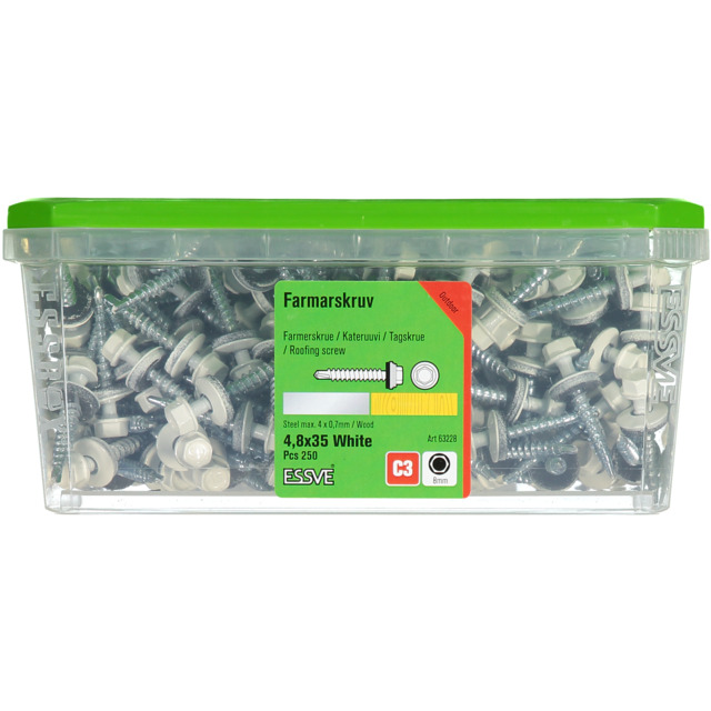 FARMARSKRUV 4,8X35 VIT 250ST                 441302
