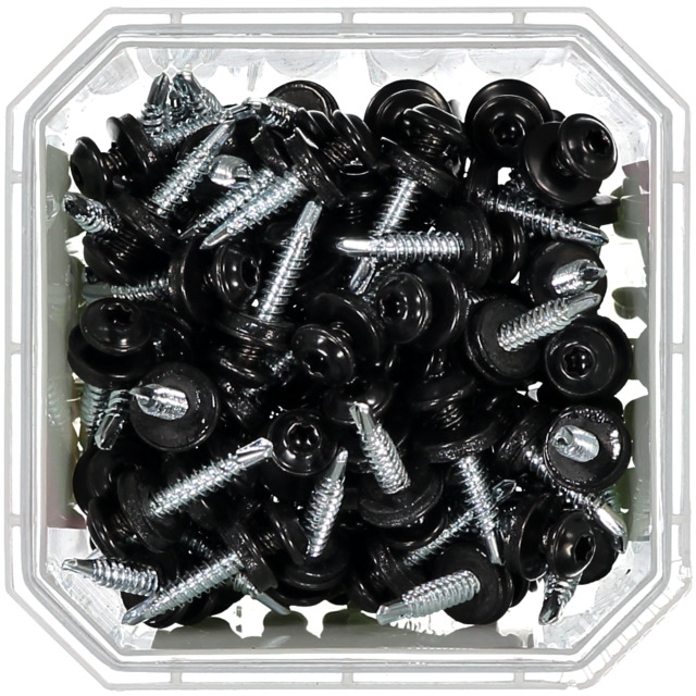 MONTAGESKRUV SVART 4,2X25 100ST RAL9011 M RFR BRICKA